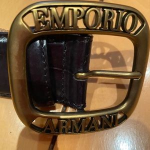 Armani black leather belt